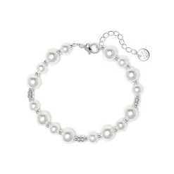 Pulsera de Perla Blanca acabado en rodio - Akio