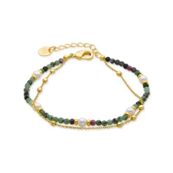 Pulsera de Perla Blanca acabada en oro amarillo 18K - Rayja