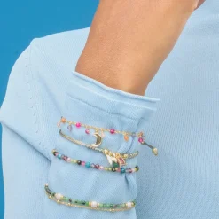 Pulsera de Perla Blanca acabada en oro amarillo 18K - Rayja