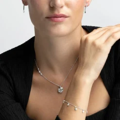 Pulsera de Plata de Ley 925 con Circonita Brillante acabada en rodio - Oyazia