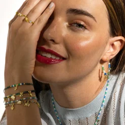 Pulsera de Plata de Ley 925 y Lacado Azul acabado oro 18k - Shione