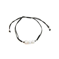 Pulsera de Plata de Ley 925 y Perla Blanca acabado rodio - Maril