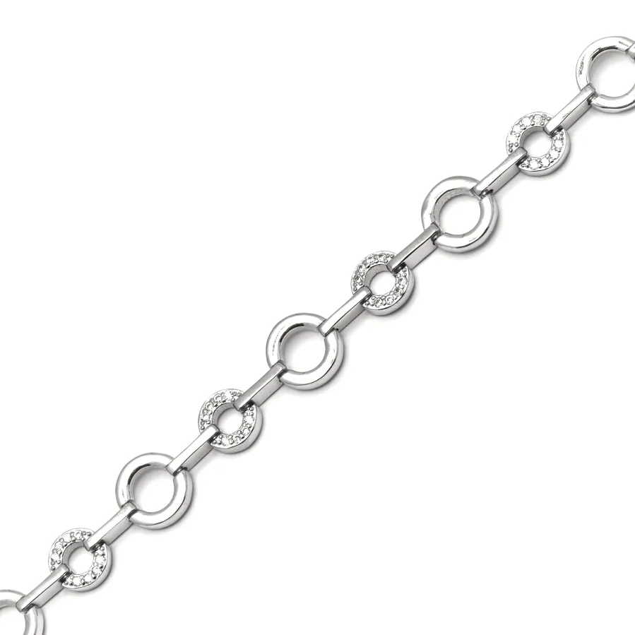 Pulsera de Plata de Ley 925 con Circonita Brillante acabada en rodio - Pyxis