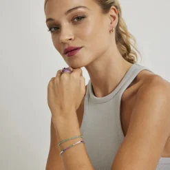 Pulsera de Plata de Ley 925 con Circonita Multicolor acabada en rodio - Tahu