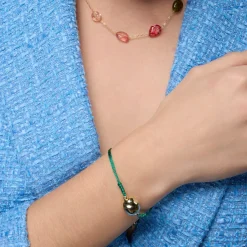 Pulsera de Plata de Ley 925 y acabado oro amarillo de 18k - Saina