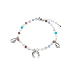 Pulsera de Plata de Ley 925 y Circonita Aguamarina acabado rodio - Neusne