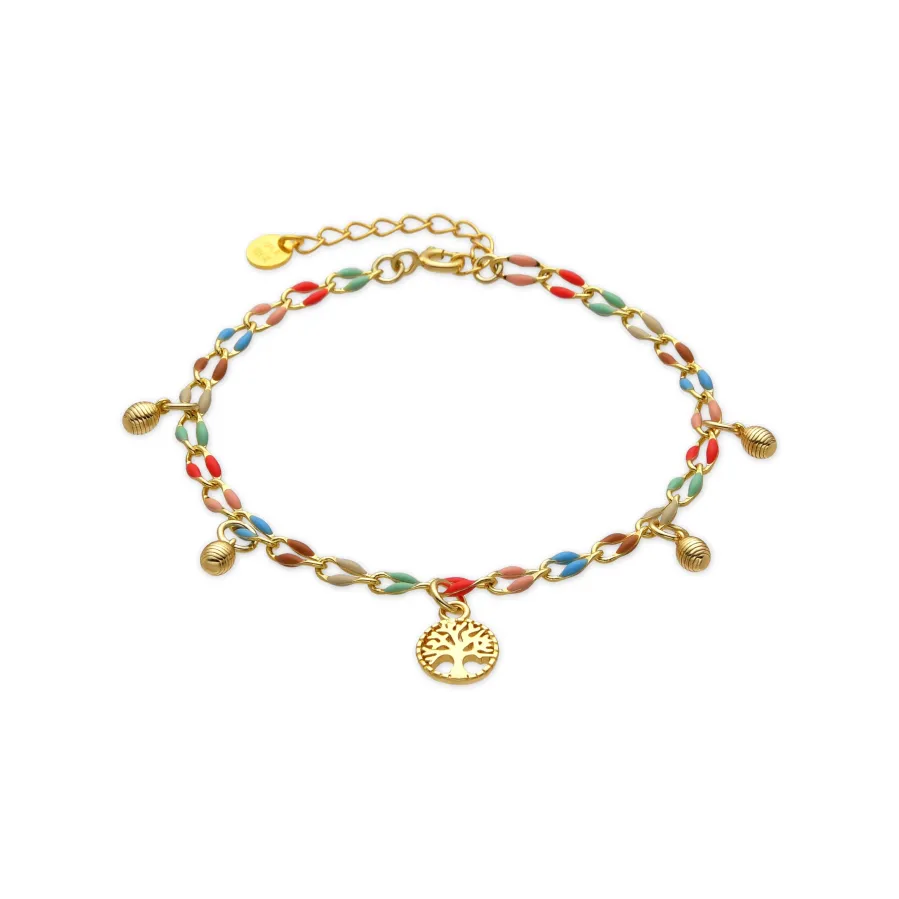 Pulsera de Plata de Ley 925 y Lacado Multicolor acabado oro amarillo de 18k - Ximue