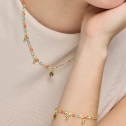 Pulsera de Plata de Ley 925 y Lacado Multicolor acabado oro amarillo de 18k - Ximue