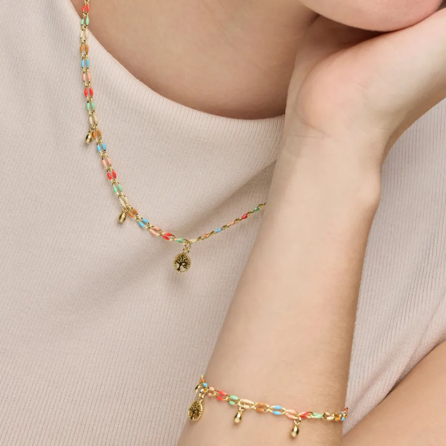 Pulsera de Plata de Ley 925 y Lacado Multicolor acabado oro amarillo de 18k - Ximue