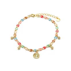 Pulsera de Plata de Ley 925 y Lacado Multicolor acabado oro amarillo de 18k - Ximue