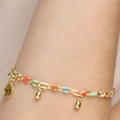 Pulsera de Plata de Ley 925 y Lacado Multicolor acabado oro amarillo de 18k - Ximue