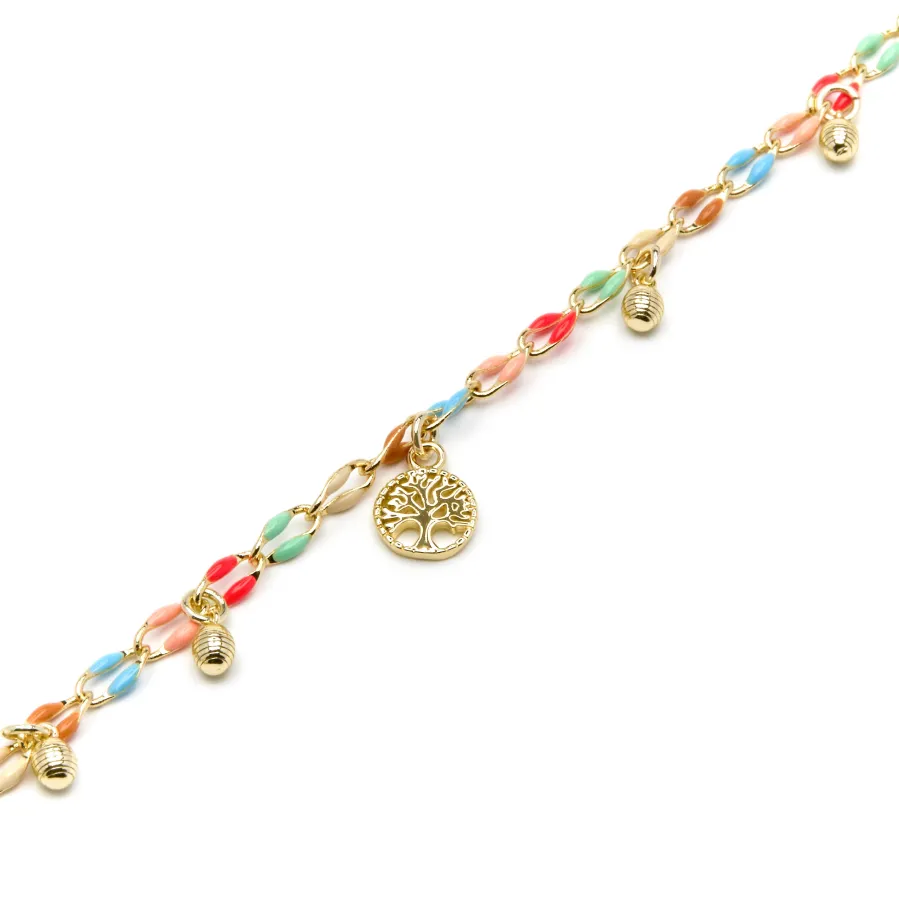 Pulsera de Plata de Ley 925 y Lacado Multicolor acabado oro amarillo de 18k - Ximue