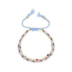 Pulsera de Plata de Ley 925 con Cuarzo Hidrotermal Verde Pastel acabada en oro amarillo 18K - Asvorg