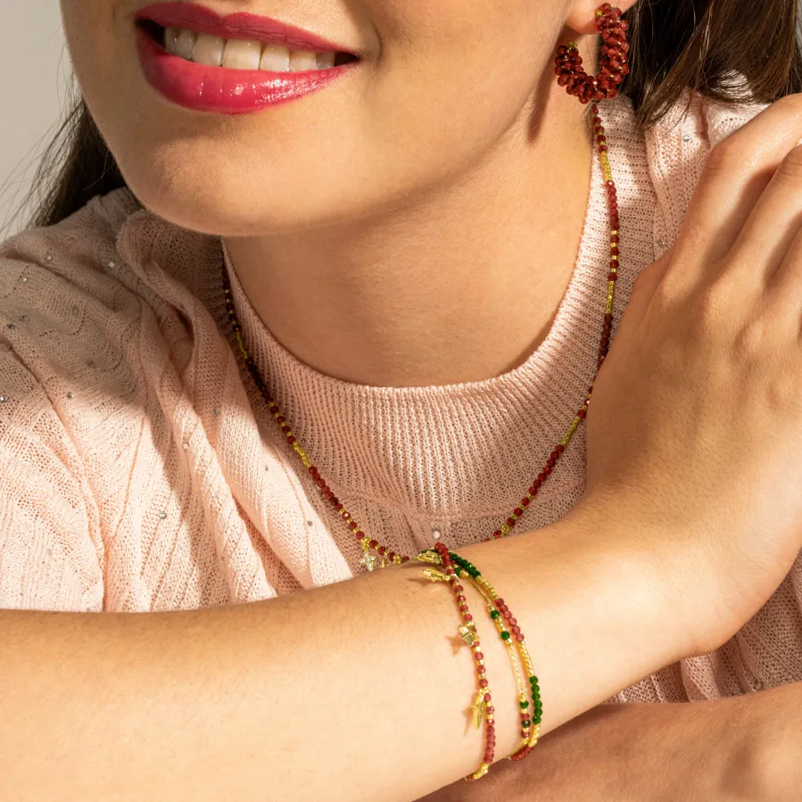 Pulsera de Plata de Ley 925 y Circonita Brillante acabado oro 18k - Mipur