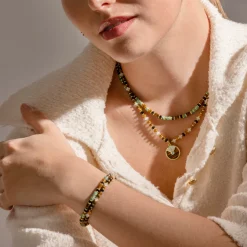 Pulsera de Plata de Ley 925 y Ojo de Tigre acabado oro 18k - Ryhu