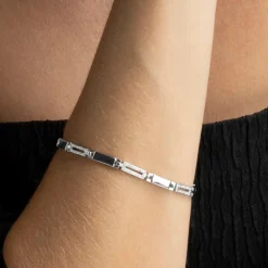 Pulsera de Plata de Ley 925 con Circonita Brillante acabada en rodio - Amim