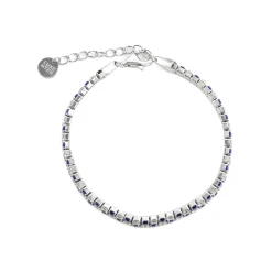 Pulsera de Plata de Ley 925 y Circonita Záfiro acabado en rodio - Kheko