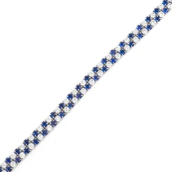 Pulsera de Plata de Ley 925 y Circonita Záfiro acabado en rodio - Kheko