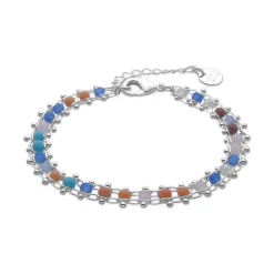Pulsera de Plata de Ley 925 y Cristal Multicolor acabado rodio - Yub