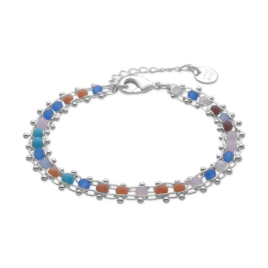 Pulsera de Plata de Ley 925 y Cristal Multicolor acabado rodio - Yub