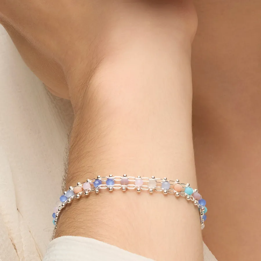 Pulsera de Plata de Ley 925 y Cristal Multicolor acabado rodio - Yub