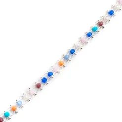 Pulsera de Plata de Ley 925 y Cristal Multicolor acabado rodio - Yub