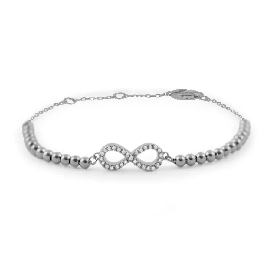 Pulsera de Plata de Ley 925 con Circonita Brillante acabada en rodio - Munthir