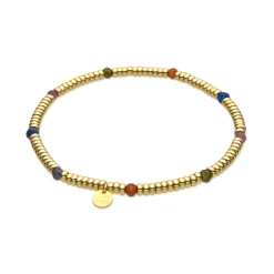 Pulsera de Plata de Ley 925 y Cristal Multicolor acabado oro 18k - Deli