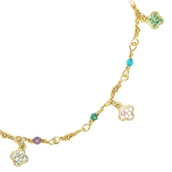 Pulsera de Plata de Ley 925 y Circonita Multicolor acabado en oro amarillo 18k - Talip