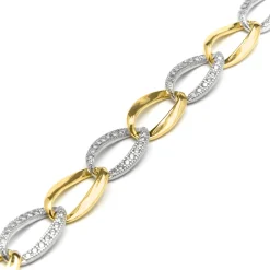 Pulsera de Plata de Ley 925 y Circonita Brillante acabado oro amarillo de 18k - Aborg