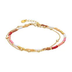 Pulsera de Plata de Ley 925 y Cristal Multicolor acabado en oro amarillo de 18k - Oru
