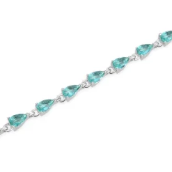 Pulsera de Plata de Ley 925 con Circonita Esmeralda acabada en rodio - Muanyala