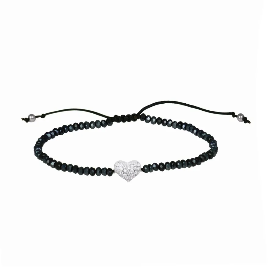 Pulsera de Plata de Ley 925 con Circonita Brillante acabada en rodio - Amor