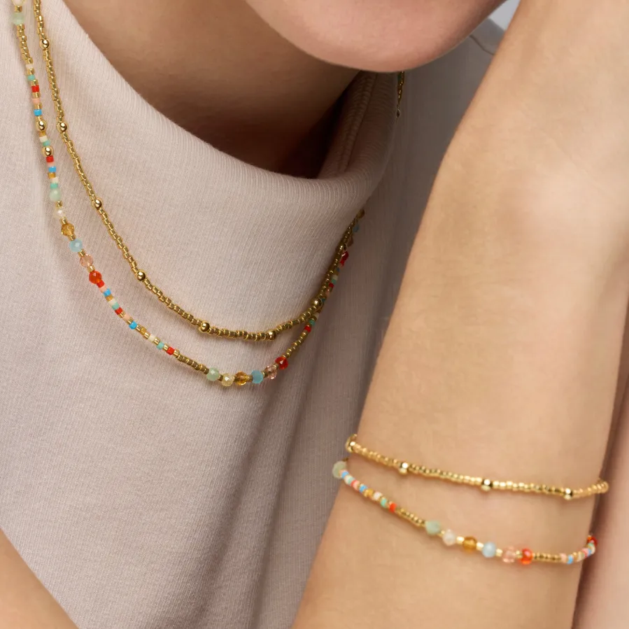 Pulsera de Plata de Ley 925 y Cristal Multicolor acabado oro amarillo de 18k - Guth