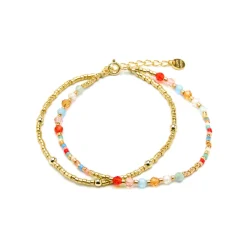 Pulsera de Plata de Ley 925 y Cristal Multicolor acabado oro amarillo de 18k - Guth