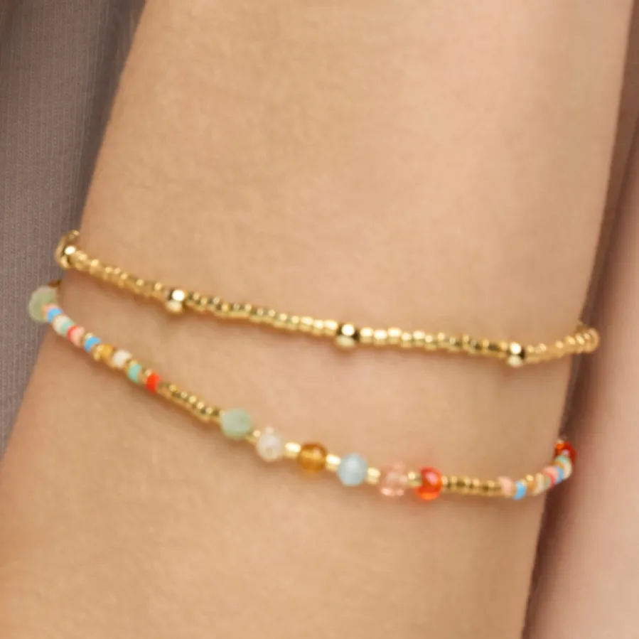 Pulsera de Plata de Ley 925 y Cristal Multicolor acabado oro amarillo de 18k - Guth