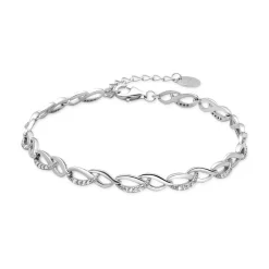 Pulsera de Plata de Ley 925 con Circonita Brillante acabada en rodio - Zalik