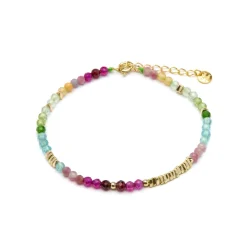 Pulsera de Plata de Ley 925 y Cristal Multicolor acabado oro amarillo de 18k - Ane