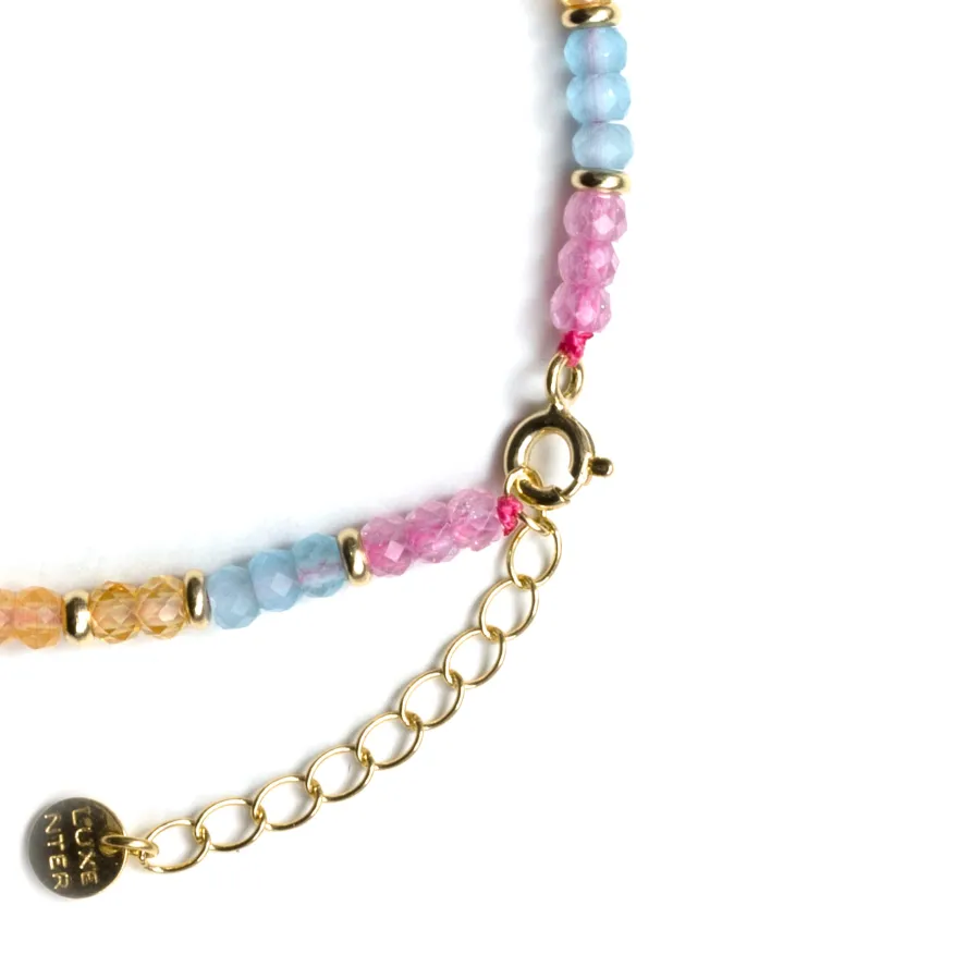 Pulsera de Plata de Ley 925 y Circonita Multicolor acabado en oro amarillo de 18k - Zograx