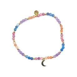 Pulsera de Plata de Ley 925 y Cristal Multicolor acabado oro 18k - Linshu