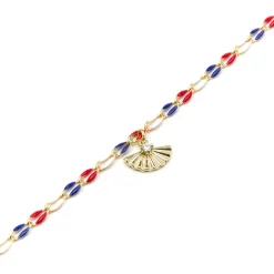 Pulsera de Plata de Ley 925 y Lacado Multicolor acabado oro amarillo de 18k - Xibruk