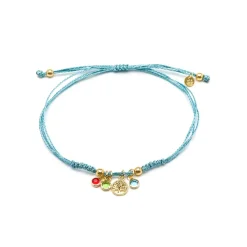 Pulsera de Plata de Ley 925 y Circonita Multicolor acabado oro amarillo de 18k - Balal