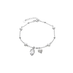 Pulsera de Plata de Ley 925 y Circonita Brillante acabado rodio - Lebao
