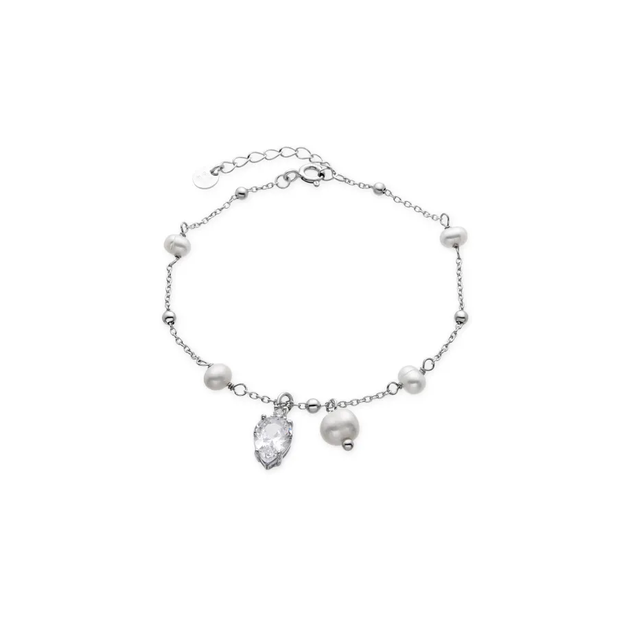 Pulsera de Plata de Ley 925 y Circonita Brillante acabado rodio - Lebao