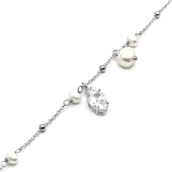 Pulsera de Plata de Ley 925 y Circonita Brillante acabado rodio - Lebao