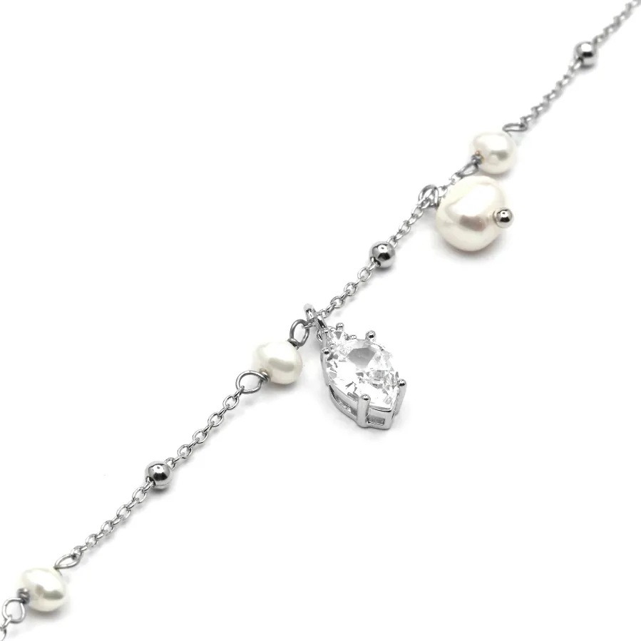 Pulsera de Plata de Ley 925 y Circonita Brillante acabado rodio - Lebao