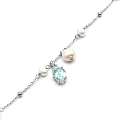 Pulsera de Plata de Ley 925 y Circonita Brillante acabado rodio - Lebao