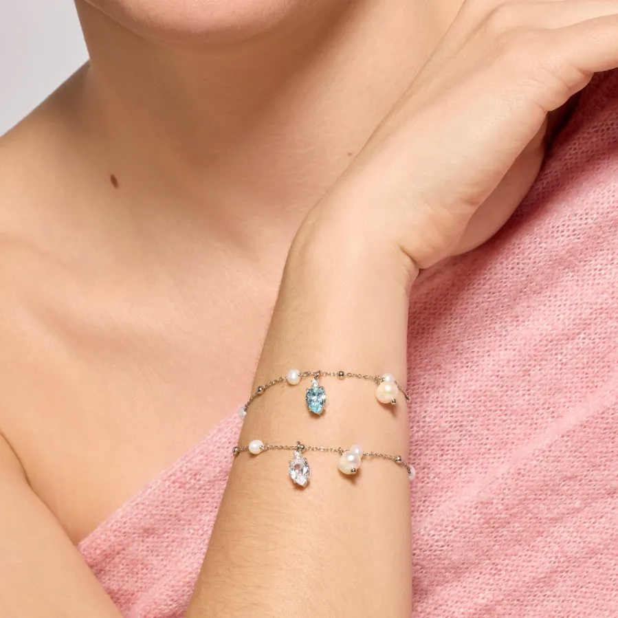 Pulsera de Plata de Ley 925 y Circonita Brillante acabado rodio - Lebao