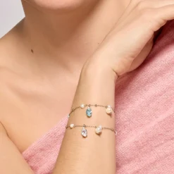 Pulsera de Plata de Ley 925 y Circonita Brillante acabado rodio - Lebao