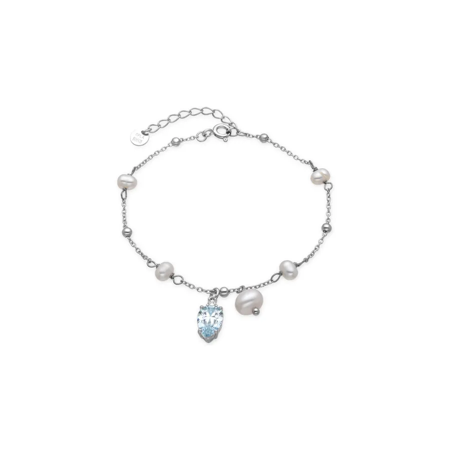 Pulsera de Plata de Ley 925 y Circonita Brillante acabado rodio - Lebao